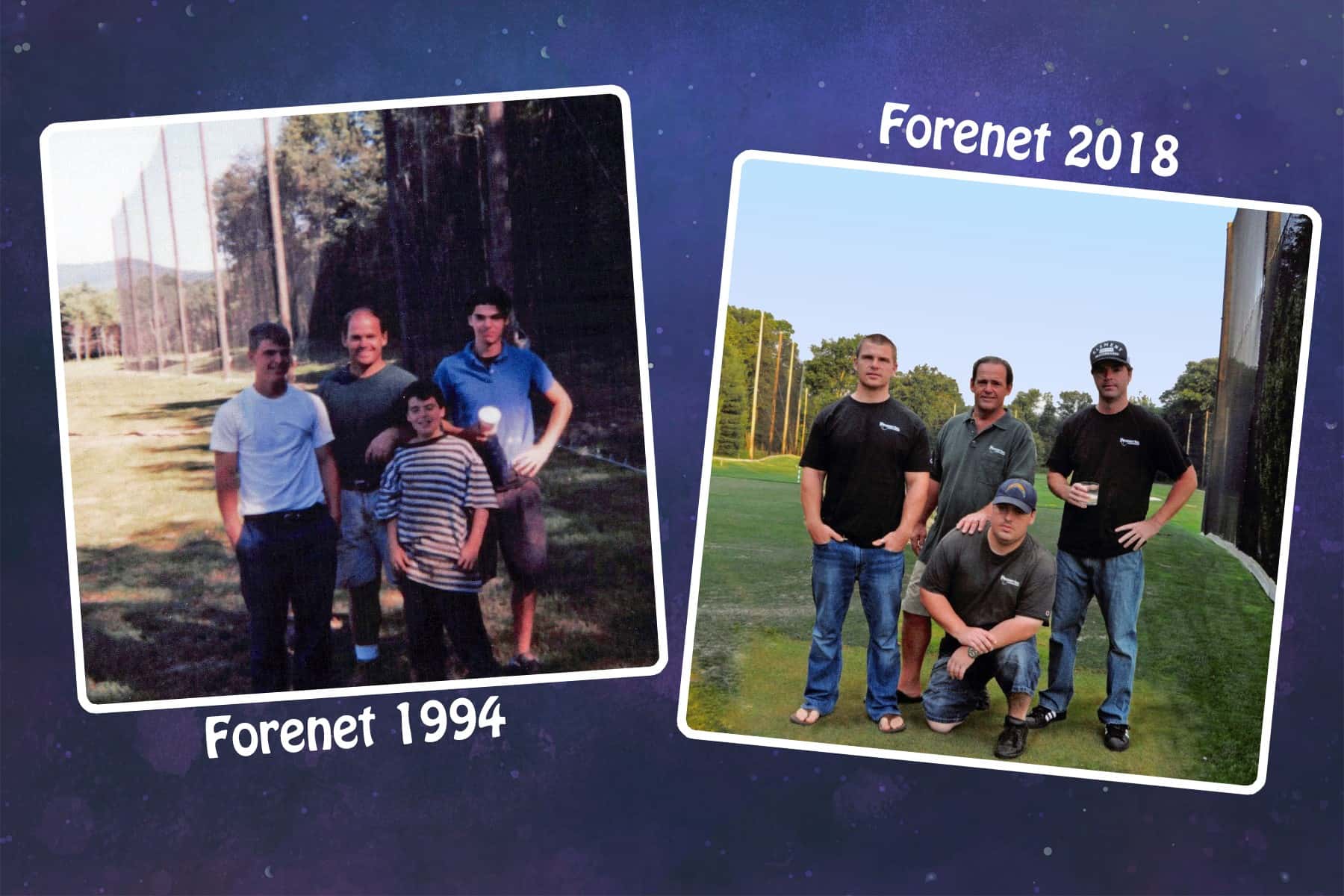 Forenet owner, Vincent Monteforte Sr, with his sons, Vinny Jr., James and Patrick Monteforte. Before and After